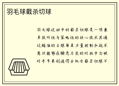 羽毛球截杀切球